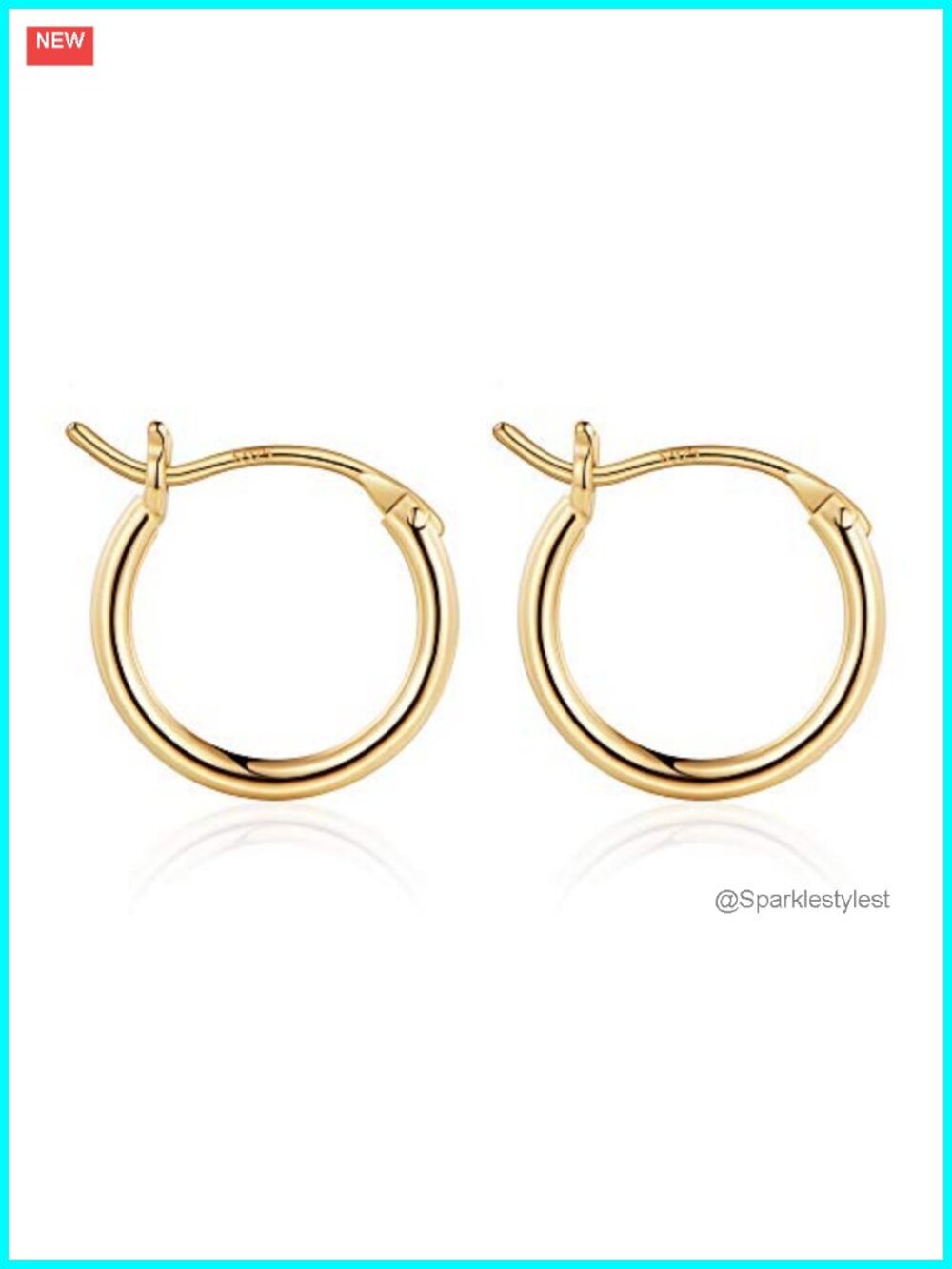 Hypoallergenic 14K Gold Plated Small Hoop Earrings 13mm